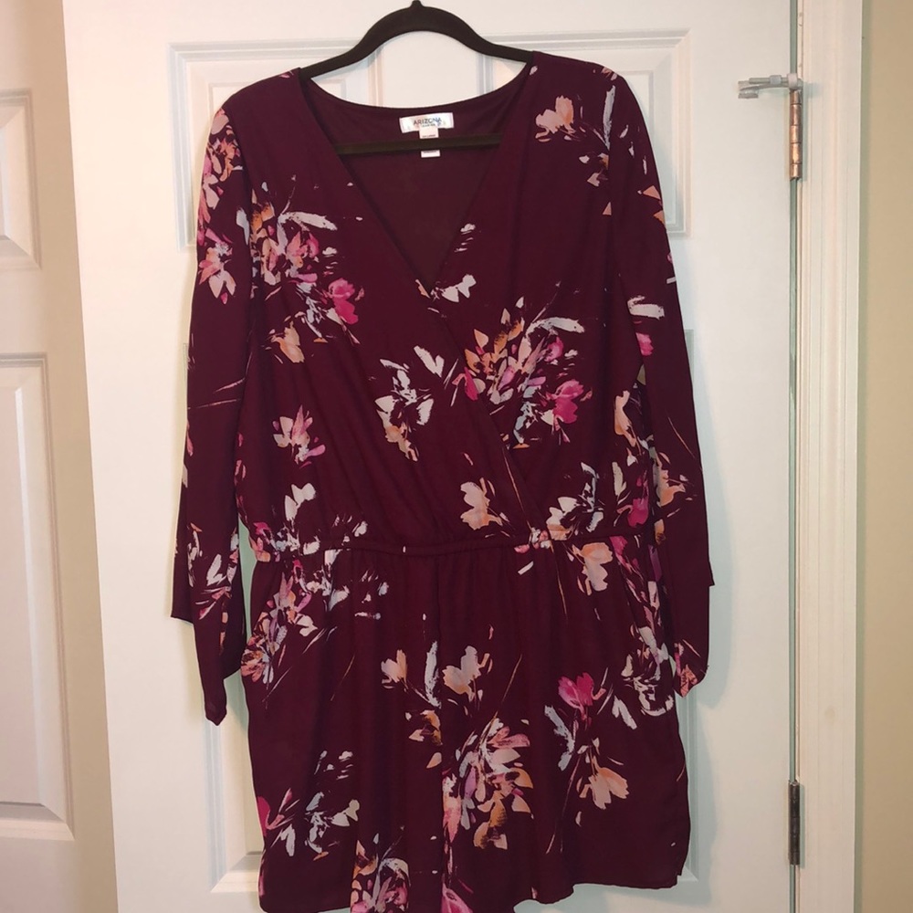 Maroon floral romper